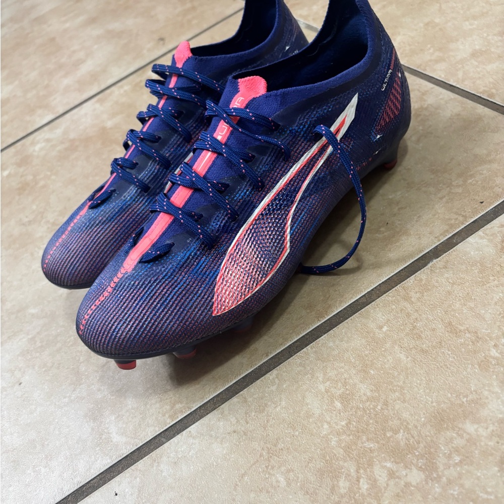 Puma Navy and Coral Soccer Cleats
